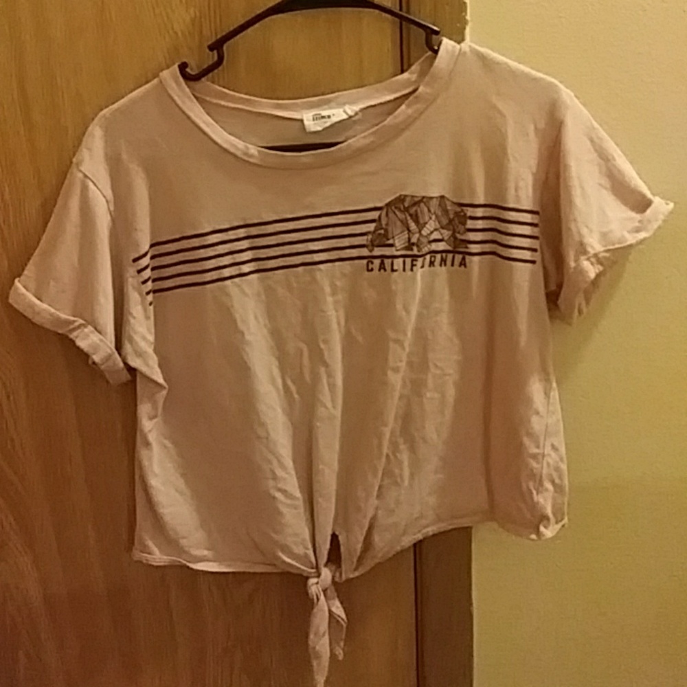 Light Pink California Bear Knotted Top